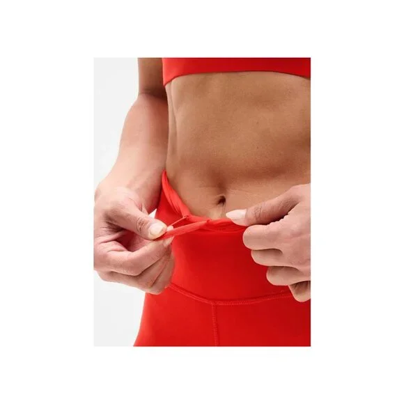 Athleta Interval Stash High Rise Tipped 5" Short Cardinal/Bright White Sz M - Picture 9 of 10